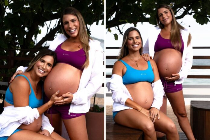 As irmãs Bia e Branca Feres, gravidíssimas