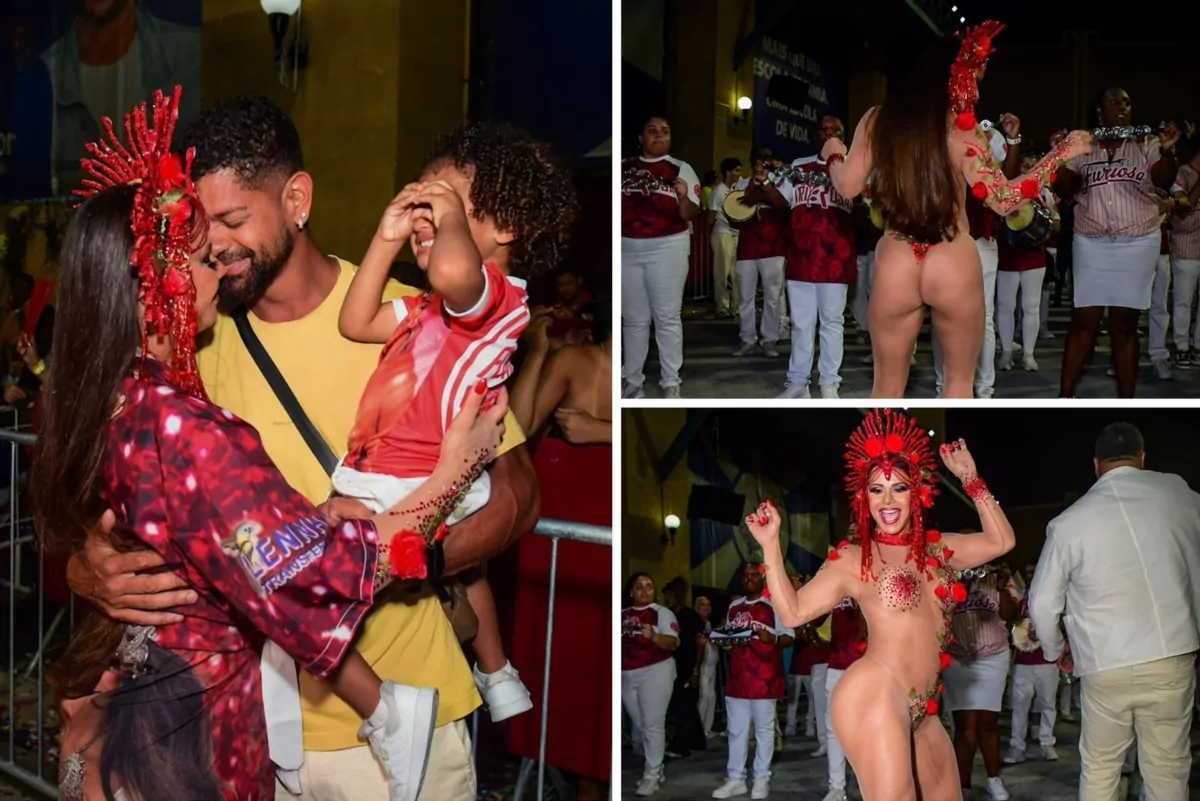 Viviane Araújo no mini desfile do Salgueiro