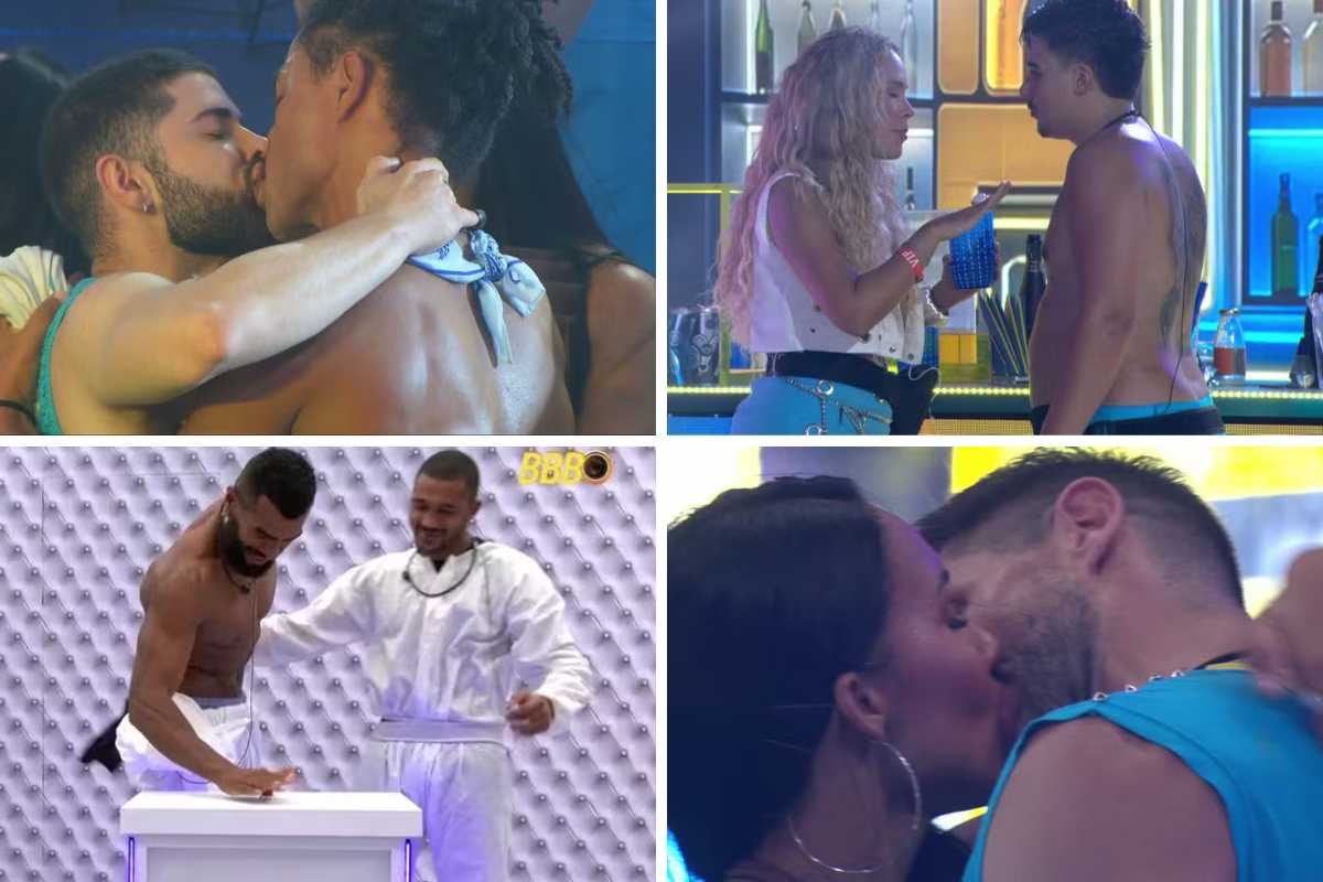 fotomontagem da primeira festa do bbb 26 e desistência do quarto branco