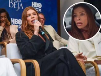 Fotomontagem de Grazi Massafera na coletiva de Dona Beja e Arminda em Três Graças