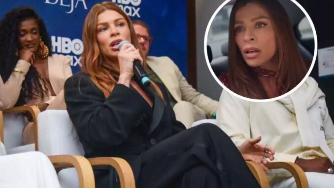 Fotomontagem de Grazi Massafera na coletiva de Dona Beja e Arminda em Três Graças