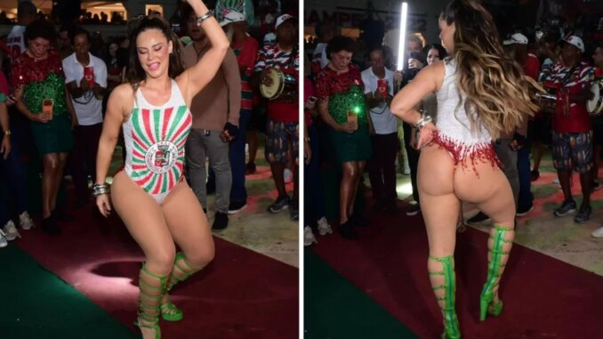 Paolla Oliveira no ensaio da Grande Rio