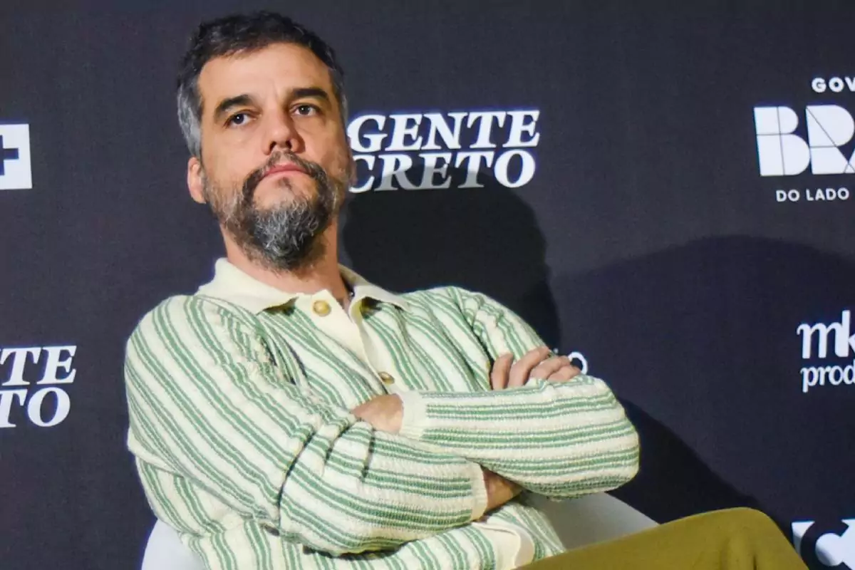 Wagner Moura na coletiva de imprensa de