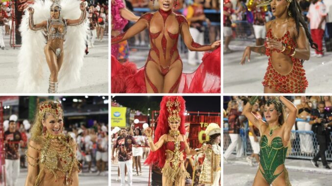 Musas do Salgueiro ensaiam na Sapucaí