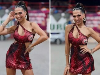 Aline Oliveira, rainha da bateria da Mocidade Alegre