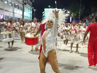 Viviane Araújo no ensaio técnico do Salgueiro na Sapucaí