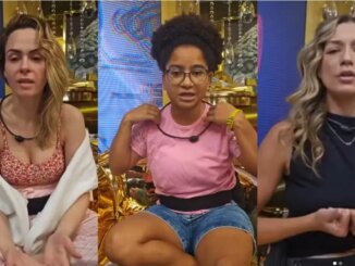 fotomontagem de Ana Paula Renault, Milena e Samira no Raio-X do BBB 26