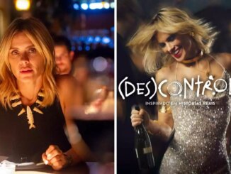 fotomontagem de cena de kátia klein (carolina dieckmann) e cartaz do filme