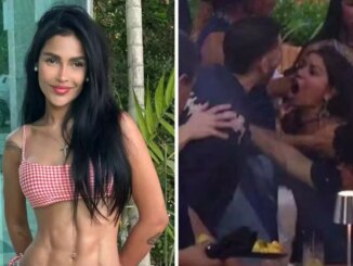 fotomontagem de flay e de marcelo brigando com gabi na festa do bbb 26