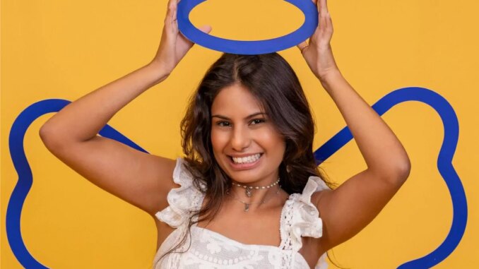 Gabriela como anjo no BBB 26