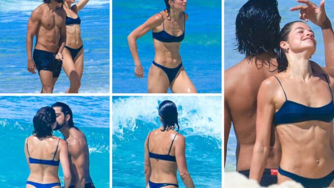 Agatha Moreira e Rodrigo Simas na praia