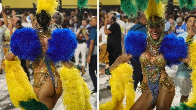 Sabrina Sato no ensaio técnico da unidos de Vila Isabel