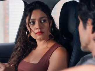 Gerluce (Sophie Charlotte) fica em choque ao ter mentira descoberta por Paulinho (Romulo Estrela) em Três Graças